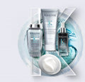 Kérastase Symbiose Pureté anti-dandruff scalp shampoo and micro-exfoliating scalp scrub duo bottles on a white background.