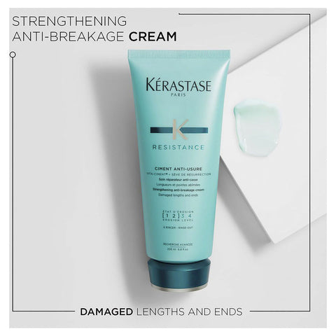 Kérastase Resistance bundle with hair care products, including shampoo and conditioner bottles, on a white background.
