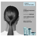 Kérastase Resistance hair care bundle with shampoo, conditioner, and treatments for damaged hair, displayed on a neutral background.