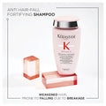 Kérastase Genesis anti-hair fall routine bundle for medium to thick hair, includes shampoo, serum, and treatment bottles.