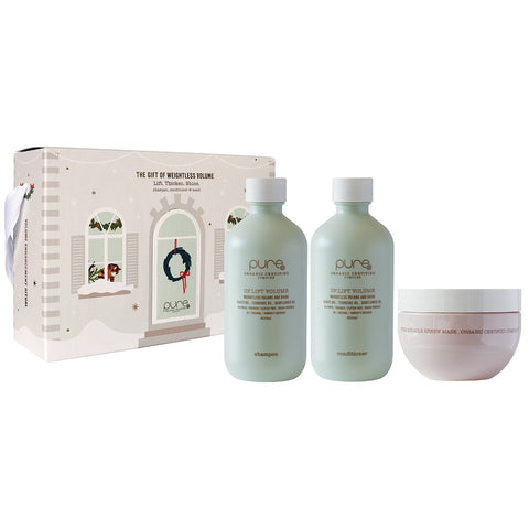 Pure Uplift Volume Christmas Trio set featuring three hair care products designed to add volume and lift.