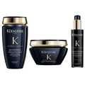 Kérastase Chronologiste bundle with shampoo, conditioner, and serum for luxurious hair care and revitalization.