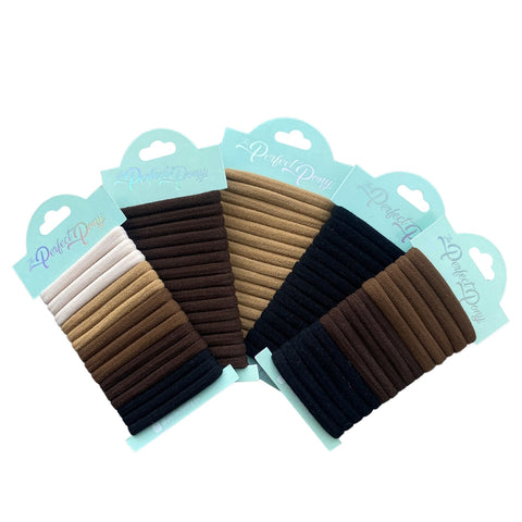 Damage Free Soft Hair Elastics - 15 Pack Neutral Colours