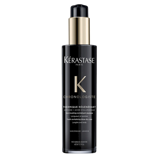 Kérastase Chronologiste Thermique Leave-In Spray 150ml bottle, a lightweight conditioner for smooth, nourished hair.