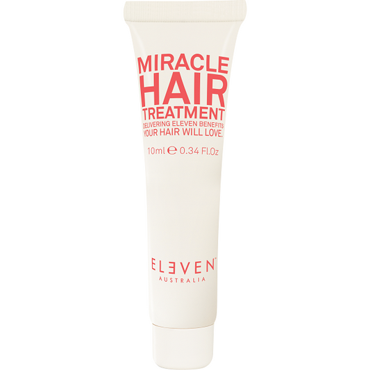 Eleven Australia Miracle Hair Treatment 10ml in a clear bottle, designed to nourish and strengthen hair.